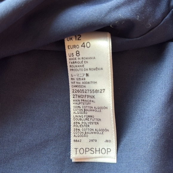 TOPSHOP Pink and Navy Houndstooth Skirt - Picture 5 of 8